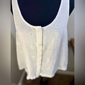 a.n.a White Button-Front Tank Top